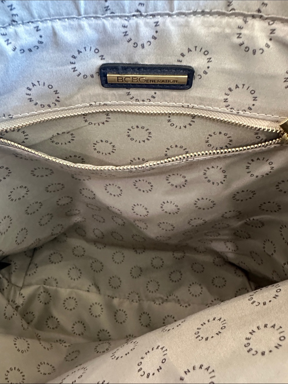BCBGeneration Navy Tote with Gold Accent - Picture 8 of 13